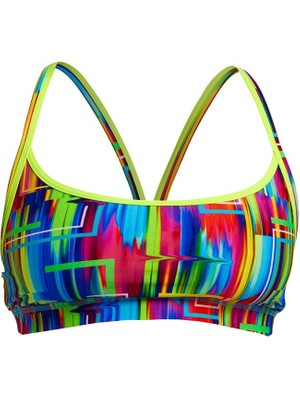 Funkita The Glitch Kadın Spor Yüzme Üstü – Racerback Sports Top | Tek Üst