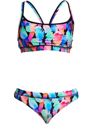 Funkita Tickle Torture Kadın Bikini Takımı – Sporcu Üst & Brief Alt, Klora Dayanıklı, Konforlu ve Şık