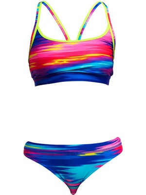 Funkita Lost Ocean Kadın Bikini Takımı – Sporcu Üst & Brief Alt, Klora Dayanıklı, Konforlu ve Şık