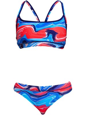 Funkita Wave Craze Kadın Bikini Takımı – Sporcu Üst & Brief Alt, Klora Dayanıklı, Konforlu ve Şık