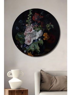 Teona Ahşap Dekoratif Ahşap Yuvarlak Tablo Çiçeklerin Ahengi