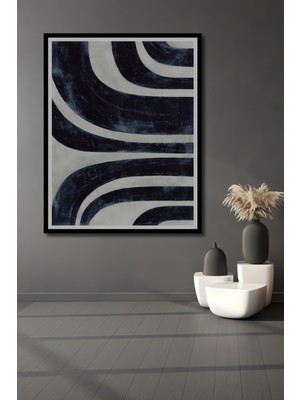 Teona Ahşap Dekoratif Ahşap Dikdörtgen Tablo Eğrisel Çizgiler Çerçeve Görünümlü