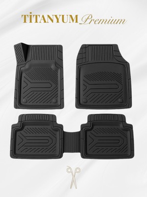 Gold Fiat Egea Sedan 3D Havuzlu Titanyum Siyah Oto Paspas