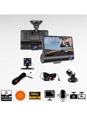 Apprise 3 Kameralı Araç Kamera Sistemi 1080P/60hz,4inch LCD Ekran,Geniş Açılı 170 Derece