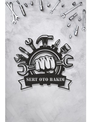 Grandmix Kişiye Özel Isimli Metal Duvar Tablosu Atölye Tamirhane Dekor Tabelası