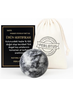 Storemax Neptün Yuvarlak Granit Mermer Viski Taşı 1 Adet Kesesinde Hediye Paketinde