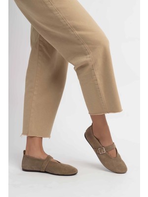 Stilbagshoes MİNDY YAN TOKA DETAYLI HAKİKİ DERİ KADIN BABET BEJ