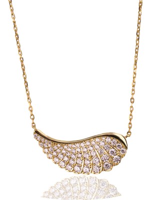 Masaliko Melek Kanadı Ithal Gümüş Kolye MS3164, 925 Ayar Gümüş