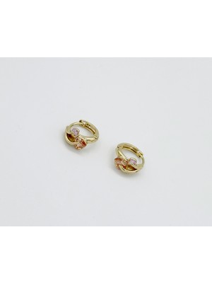Mavika Jewellery 14K Gold Plated Cuore Colorato Hoop Küpe