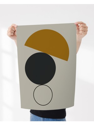 Rosa Art Çerçevesiz Poster, Dijital Baskı Soyut Daireler Temalı Poster, Soyut, Çerçeve Içine Poster