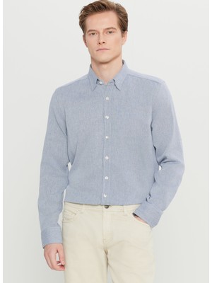 Altınyıldız Classics Tailored Fit Düğmeli Yaka Lacivert Erkek Gömlek ACE020261604_LAC