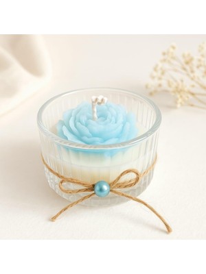 Bf Candle Cam Kasede Gül Şekilli Kokulu Mum – Sevdiklerine Özel El Yapımı Hediye