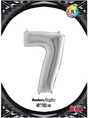 Party Country 7 Gümüş 40 Inch Folyo Balon