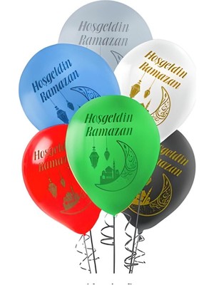 Party Country Hoşgeldin Ramazan Baskılı Pastel Balon 100 Adet 11"