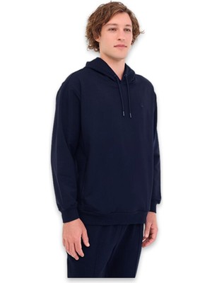 Lumberjack SN73 1011766330 Basic Hoodie Sweat Lacivert Erkek Sweatshirt