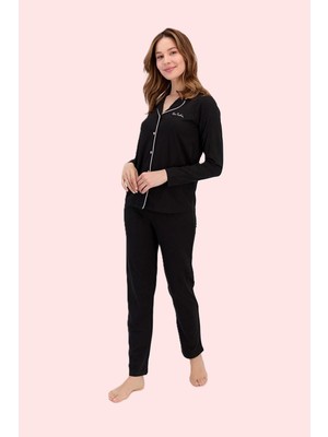 Pierre Cardin Kadın Klasik Regular Önden Düğmeli Pijama Takımı L1.PC.004.12.K15