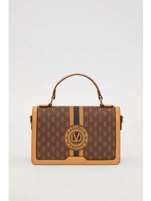Levidor Kahve Logolu Monogram Desen El Çantası