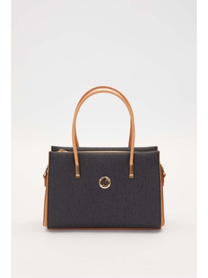 Levidor Siyah Kumaş Görünümlü El Çantası