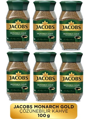 Jacobs Monarch Gold Cam Kavanoz Granül Kahve 100 Gram x 6 Adet
