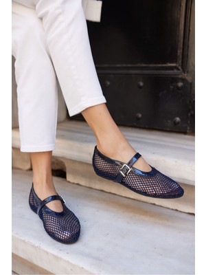 Angelina Jones Alaya Kadın Kahverengi File Detay Babet