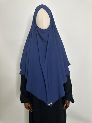 Erasra Class Sufle Hazır Esarp,tek Kat, Medine Ipegi (Hac ve Umre Icin Uygundur ) Hijap Khimar Acık Lacivert