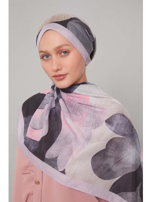 Levidor Lila Çiçek Desen Sport Şal