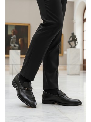 Ayakmod Siyah Hakiki Deri Erkek Klasik Ayakkabı 854-T M