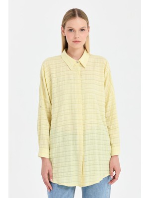 Accort Ekose Coton Rahat Gömlek-Sarı