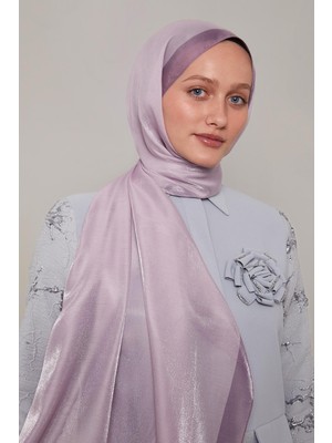 Lêvi D'or Lila Şerit Desen Kehribar Şal