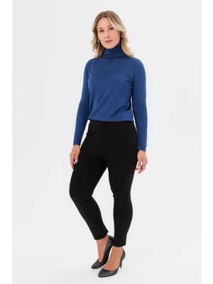 Accort Beli Lastikli Büyük Beden Pantolon-Siyah