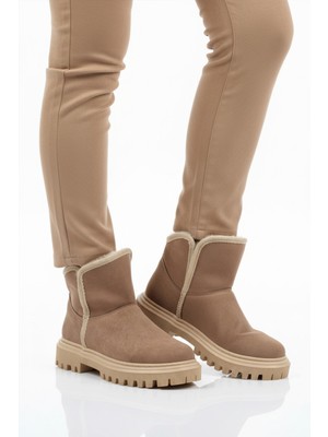 Ayakmod Vizon Süet Içi Kürklü Soğuğa Dirençli Kaymaz Kadın Bot 548038 Z