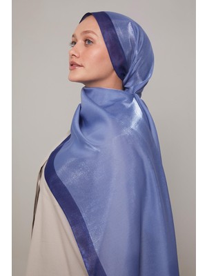 Lêvi D'or İndigo Şerit Desen Kehribar Şal