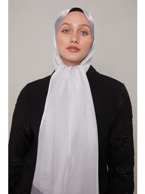 Lêvi D'or Açık Gri Şerit Desen Kehribar Şal