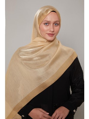 Lêvi D'or Gold Şerit Desen Kehribar Şal