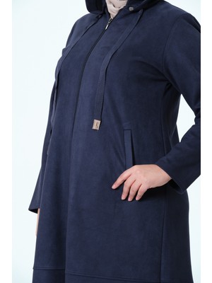 Bilgenaz Kadın Büyük Beden Süet Kumaş Ara Boy Mevsimlik Kap