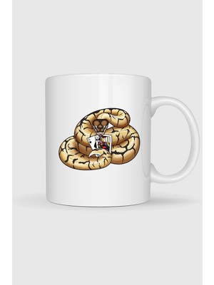 Bahriyeli Collection  Snake Ball Python Logo Blackjack Tasarımlı Kupa Bardak