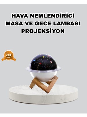 Aromaterapili USB Hava Nemlendirici – Projeksiyon Işıklı, Sessiz ve Şık Tasarım