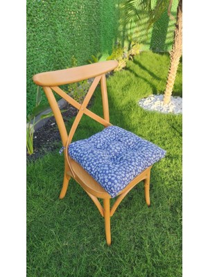 Altınpamuk Diana Pofidik Mavi Sandalye Minderi Bağcıklı 39X39CM