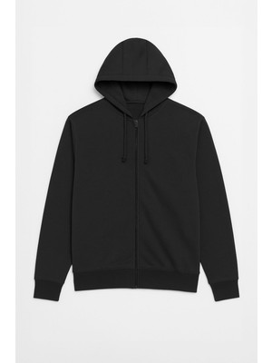 Markapia Man Erkek Fermuarlı Kapüşonlu Içi Polarlı Antrasit Sweatshirt