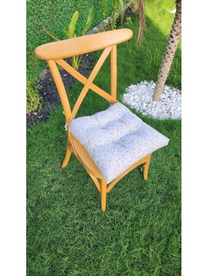 Altınpamuk Diana Pofidik Bej Sandalye Minderi Bağcıklı 39X39CM
