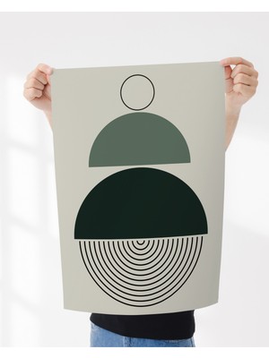 Rosa Art Çerçevesiz Poster, Dijital Baskı Soyut Yarım Daireler Poster, Soyut, Çerçeve Içine Poster