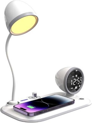Binbir Göz Bilgisayar S-Link SL-CW21 Beyaz Telefon Uyumlu Fast Şarj 15W Ayarlanabilir LED Işıklı  Masa Lambası