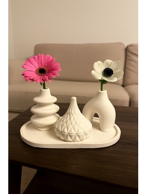 Sisay Home Üçlü Dekoratif Set-Saklama Kutusu ve Vazo
