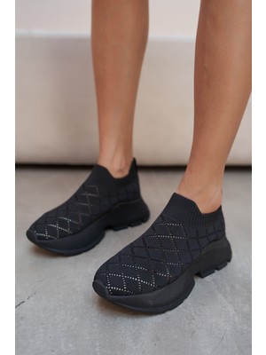 Angelina Jones Alice Kadın Siyah Trıko Sneakers