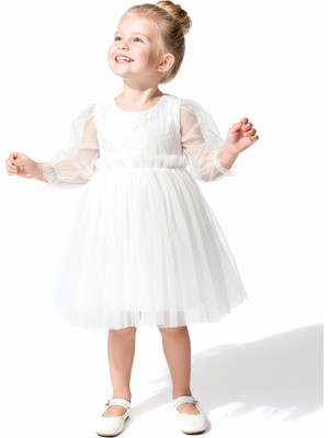 Baby Animals Kız Bebek Elbise Kız Çocuk Elbise Doğum Günü Parti Düğün Elbise Uzun Kollu astarlı elbise