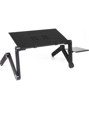Kenly Katlanabilir Laptop Sehpası – Taşınabilir ve Ayarlanabilir Notebook Standı, Ergonomik Alüminyum Tasarım, Şık Siyah
