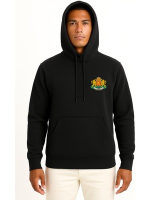 Bahriyeli Collection Kapüşonlu Coat Of Arms Of Bulgaria Kingdom Of Bulgaria Cep ve Sırt Tasarımlı Unisex Sweatshirt