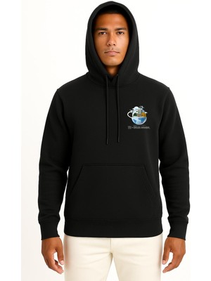 Bahriyeli Collection Kapüşonlu Saudi Arabia Travel Cep ve Sırt Tasarımlı Unisex Sweatshirt