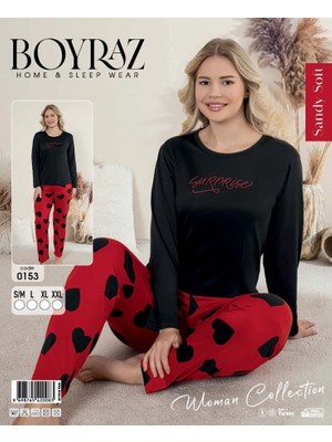 Çamaşır Kenti Boyraz 0153 Kadın Sandy Soft Uzun Kol Pijama Takımı