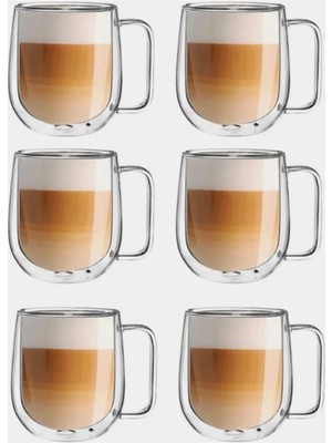 HVC 12'li Çift Cidarlı Nescafe, Latte, Bitki Çayı Kupası 250 ml